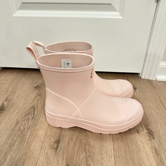 HUNTER Play Short Rain Boots in Light Natural Pink Size US 9 - Picture 3 of 7